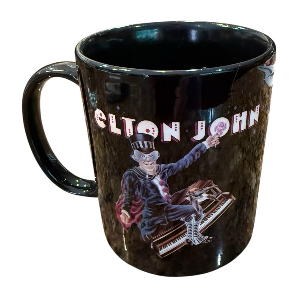 Captain Fantastic Elton John Black Coffee Mug 8 Oz HTF EUC